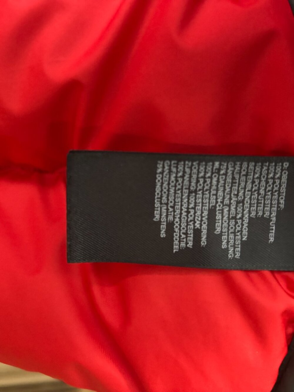 The North Face Youth 550 Down Puffer Jacket – Charcoal Gray & Red - Picture 6 of 8